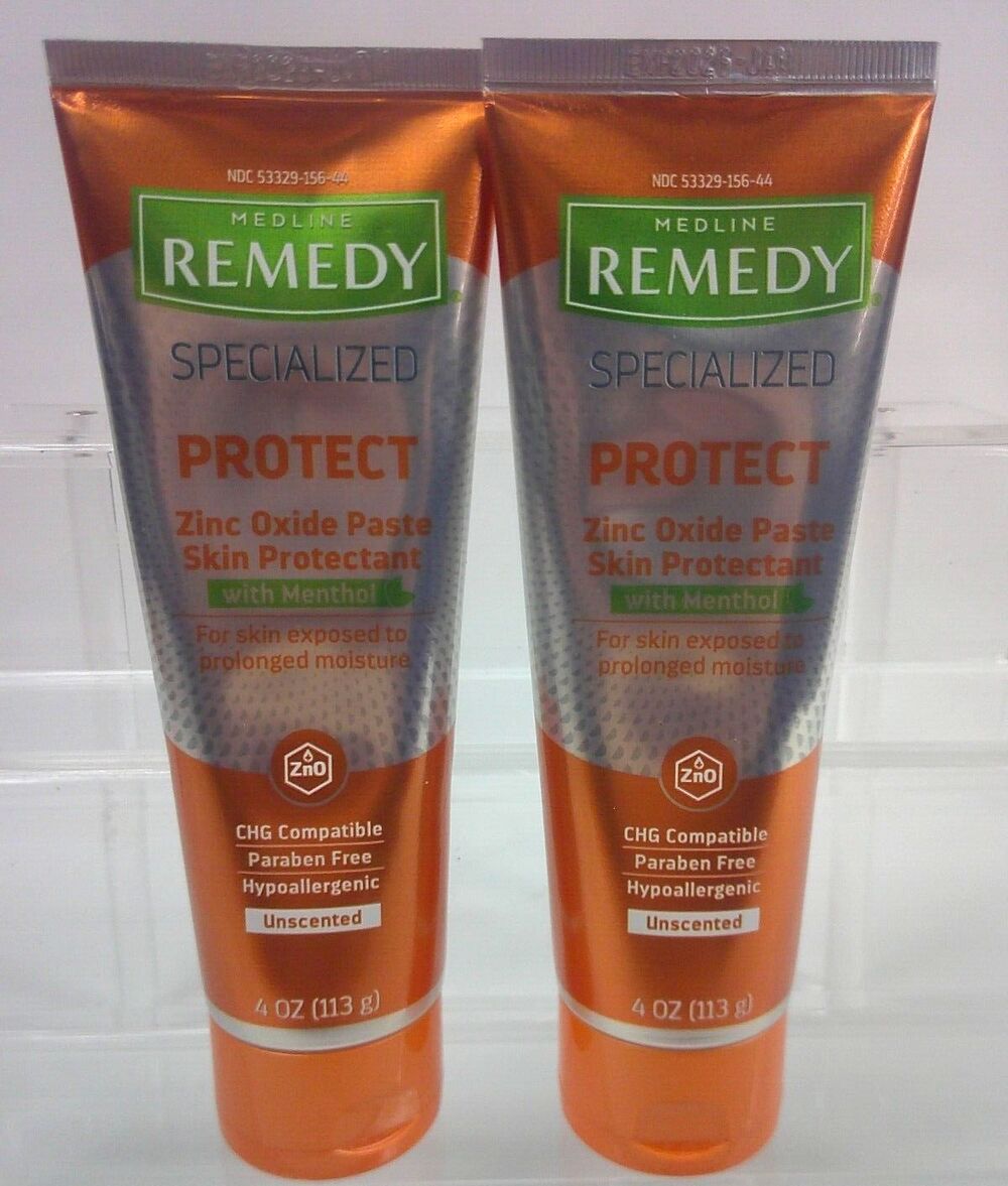 2x Medline Remedy Specialized Zinc Oxide Paste Skin Protectant w Menthol 4 oz